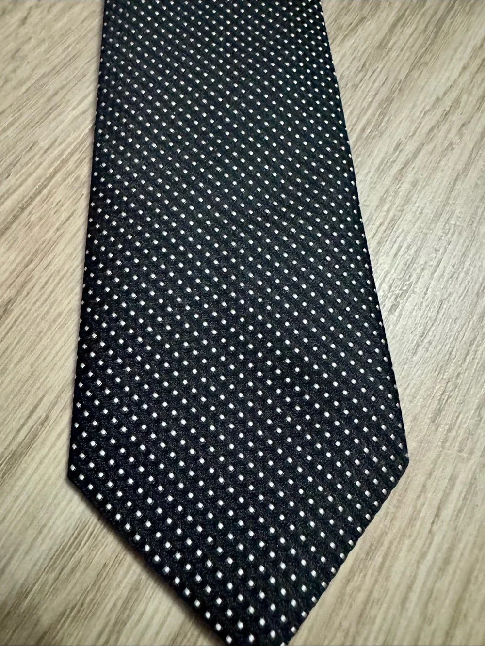 Boys Black Microdot Tie - Clip on